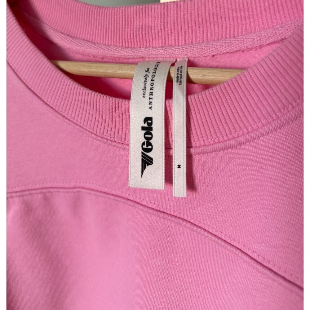 Gola x Anthropologie Pink Sweatshirt MEDIUM Floral Patch Cropped Crewneck Soft - Picture 3 of 10